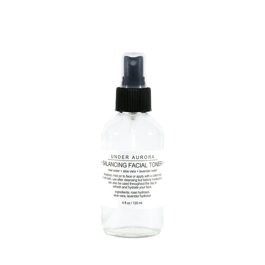 Under Aurora Balancing Facial Toner (4fl. oz / 120ml) rosewater lavender glycerine tone skincare cleanse cleanser health beauty wellness hudson valley