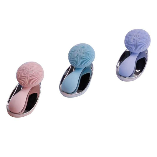 ZAQ Tara Silicone Facial Cleansing Brush skincare cleanse clean acne face wash cleanser pink blue purple face brush health beauty wellness gentle exfoliate exfoliating exfoliant hudson valley